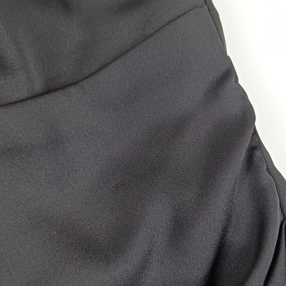 Alieva Maya Draped Corset Mini Dress Size L Women Long Sleeve Silk Satin Black - Picture 10 of 14